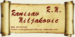 Ranisav Miljaković vizit kartica